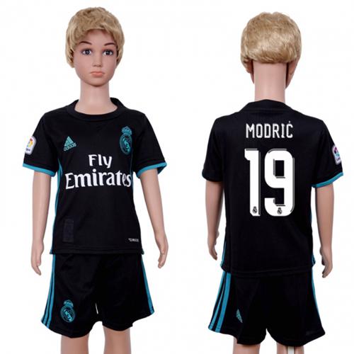 Real Madrid #19 Modric Away Kid Soccer Club Jersey - Click Image to Close